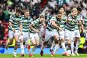 Celtic players celebrate progressing to last season's Scottish Cup final at Hampden