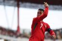 Cristiano Ronaldo celebrates one of two goals against Ireland