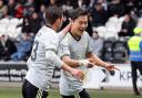 Oh Hyeon-gyu celebrates making it 5-1 for Celtic against St Mirren