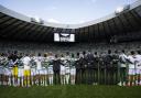 Celtic players and fans celebrate at Hampden