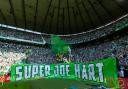 Joe Hart tifo at Celtic Park