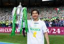 Reo Hatate lifts the Scottish Cup
