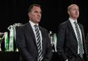 GLASGOW, SCOTLAND - NOVEBER 22: Celtic Manager Brendan Rodgers and Chief Executive Michael Nicholson during the 2023 Celtic Annual General Meeting at Celtic Park, on November 22, 2023, in Glasgow, Scotland. (Photo by Craig Williamson / SNS Group)
