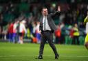 Celtic manager Brendan Rodgers celebrates their side’s victory in the UEFA Champions League, league stage  match at Celtic Park, Glasgow. Picture date: Wednesday September 18, 2024. PA Photo. See PA story SOCCER Celtic. Photo credit should read: Andrew