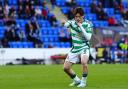 Celtic's Kyogo Furuhashi celebrates scoring their side's first goal of the game during the William Hill Premiership match at McDiarmid Park, Perth. Picture date: Saturday September 28, 2024. PA Photo. See PA story SOCCER St Johnstone. Photo credit should