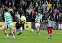 Celtic's Nicolas Kuhn scores their side's second goal of the game during the William Hill Premiership match at The Global Energy Stadium, Dingwall. Picture date: Sunday October 6, 2024. PA Photo. See PA story SOCCER Ross County. Photo credit should read: