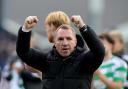 Celtic manager Brendan Rodgers celebrates at the full time whistle after the William Hill Premiership match at The Global Energy Stadium, Dingwall. Picture date: Sunday October 6, 2024. PA Photo. See PA story SOCCER Ross County. Photo credit should read: