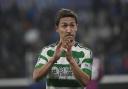 BERGAMO, ITALY - OCTOBER 23: Daizen Maeda of Celtic FC reacts during the UEFA Champions League 2024/25 League Phase MD3 match between Atalanta BC and Celtic FC at Stadio di Bergamo on October 23, 2024 in Bergamo, Italy. (Photo by Stefano Guidi/Getty