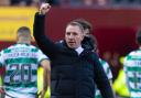 MOTHERWELL, SCOTLAND - FEBRUARY 25: Celtic manager Brendan Rodgers celebrates at full time during a cinch Premiership match between Motherwell and Celtic at Fir Park, on February 25, 2024, in Motherwell, Scotland. (Photo by Craig Foy / SNS Group)