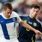 Kieran Tierney in action for Scotland