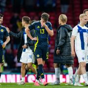 Jack Hendry playing for Scotland