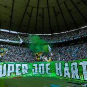 Joe Hart tifo at Celtic Park