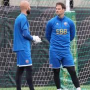 Asmir Begovic trains with Aldershot Town