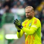 Kasper Schmeichel applauds his teammates