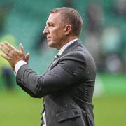 Brendan Rodgers applauds the fans at Celtic Park