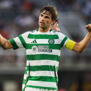 WASHINGTON, D.C., USA - JULY 20: Celtic's Matt O'Riley celebrates after scoring to make it 2-0 during a pre-season friendly match between DC United and Celtic at the Audi Field, on July 20, 2024, in Washington, D.C., USA.  (Photo by Ross MacDonald / SNS