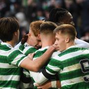 Celtic B players celebrate at Parkhead