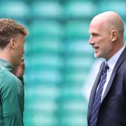 Arne Engels talks with Rangers manager Philippe Clement