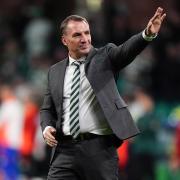 Celtic manager Brendan Rodgers celebrates at full-time