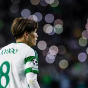 Kyogo Furuhashi at Celtic Park during the Champions League