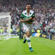 Tom Rogic scores the Invincible goal in the Scottish Cup final against Aberdeen