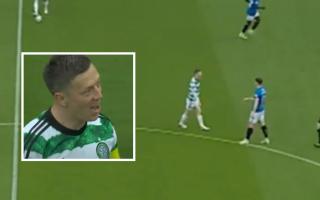 Callum McGregor has words with Tom Lawrence