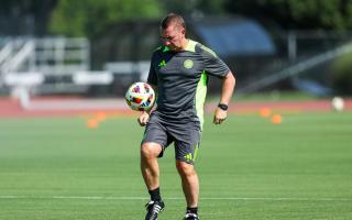VIRGINIA, USA - JULY 17: Celtic Manager Brendan Rodgers during a Celtic training session at The George Mason Stadium, on July 17, 2024, in Virginia, USA.  (Photo by Ross MacDonald / SNS Group)