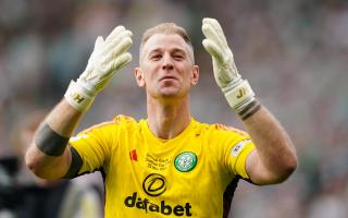 Joe Hart waves goodbye to the Celtic support