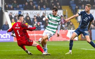 Celtic's Paulo Bernardo is denied by Ross Laidlaw during a previous fixture