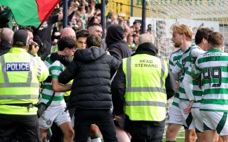 Nico Kuhn celebrated with supporters after his late strike against Ross County