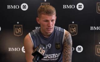 Mateusz Bogusz during a LAFC press conference