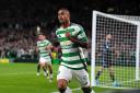 Celtic’s Adam Idah celebrates scoring their side's fifth goal of the game during the UEFA Champions League, league stage  match at Celtic Park, Glasgow. Picture date: Wednesday September 18, 2024. PA Photo. See PA story SOCCER Celtic. Photo credit