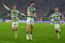 Nicolas Kuhn celebrates a goal against RB Leipzig in the UEFA Champions League