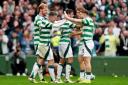 Celtic's Callum McGregor (left) celebrates with Celtic's James Forrest (right) after scoring his sides third goal of the game during the William Hill Premiership match at Celtic Park, Glasgow. Picture date: Sunday September 1, 2024. PA Photo. See PA