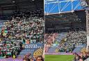 Celtic fans inside Tynecastle