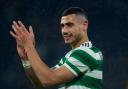 Giorgos Giakoumakis in his last game for Celtic