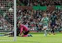 Celtic's Daizen Maeda scores the opening goal of the game during the Premier Sports Cup match at Celtic Park, Glasgow. Picture date: Sunday August 18, 2024. PA Photo. See PA story SOCCER Celtic. Photo credit should read: Steve Welsh/PA