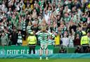 Celtic's Kyogo Furuhashi celebrates scoring their side's second goal of the game during the William Hill Premiership match at Celtic Park, Glasgow. Picture date: Sunday September 1, 2024. PA Photo. See PA story SOCCER Celtic. Photo credit should read: