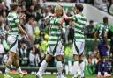 aizen Maeda celebrates at Celtic Park