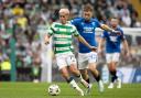 GLASGOW, SCOTLAND - SEPTEMBER 01: Celtic’s Luke McCowan and Rangers Nicolas Raskin in action during a William Hill Premiership match between Celtic and Rangers at Celtic Park, on September 01, 2024, in Glasgow, Scotland. (Photo by Alan Harvey / SNS