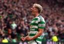 Celtic's Luke McCowan celebrates scoring his sides second goal during the Scottish Premiership match at Celtic Park, Glasgow. Picture date: Saturday September 14, 2024. PA Photo. See PA story SOCCER Celtic. Photo credit should read: Andrew Milligan/PA