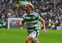 Celtic's Luke McCowan celebrates scoring against Heart of Midlothian