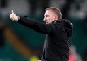 Celtic manager Brendan Rodgers acknowledges the crowd at the final whistle after the William Hill Premiership match at Celtic Park, Glasgow. Picture date: Wednesday October 30, 2024. PA Photo. See PA story SOCCER Celtic. Photo credit should read: Andrew