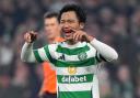 Celtic's Reo Hatate celebrates scoring their side's third goal of the game during the UEFA Champions League, league stage match at Celtic Park, Glasgow. Picture date: Tuesday November 5, 2024. PA Photo. See PA story SOCCER Celtic. Photo credit should