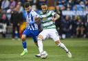 Kilmarnock's Danny Armstrong and Celtic's Adam Idah in action