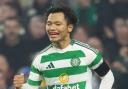 Reo Hatate celebrates his goal during a UEFA Champions League 2024/25 League Phase MD4 match between Celtic and RB Leipzig