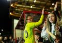 AIRDRIE, SCOTLAND - SEPTEMBER 26: Celtic's Kelsey Daugherty art full time during a UEFA Women's Champions League Second Qualifying Round Second Leg match between Celtic and Vorskla Poltava at the Albert Barlett Stadium, on September 26, 2024, in Airdrie,