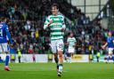 PERTH, SCOTLAND - SEPTEMBER 28: Celtic's Paulo Bernardo celebrates scoring to make it 2-0 during a William Hill Scottish Premiership match between St Johnstone and Celtic at McDiarmid Park, on September 28, 2024, in Perth, Scotland.  (Photo by Ross