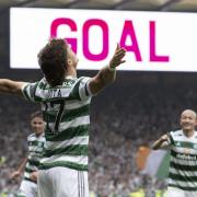 Jota celebrates his winning goal in the 1-0 Scottish Cup semi-final victory over Rangers