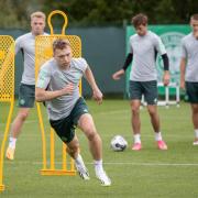 Alistair Johnston in Celtic training